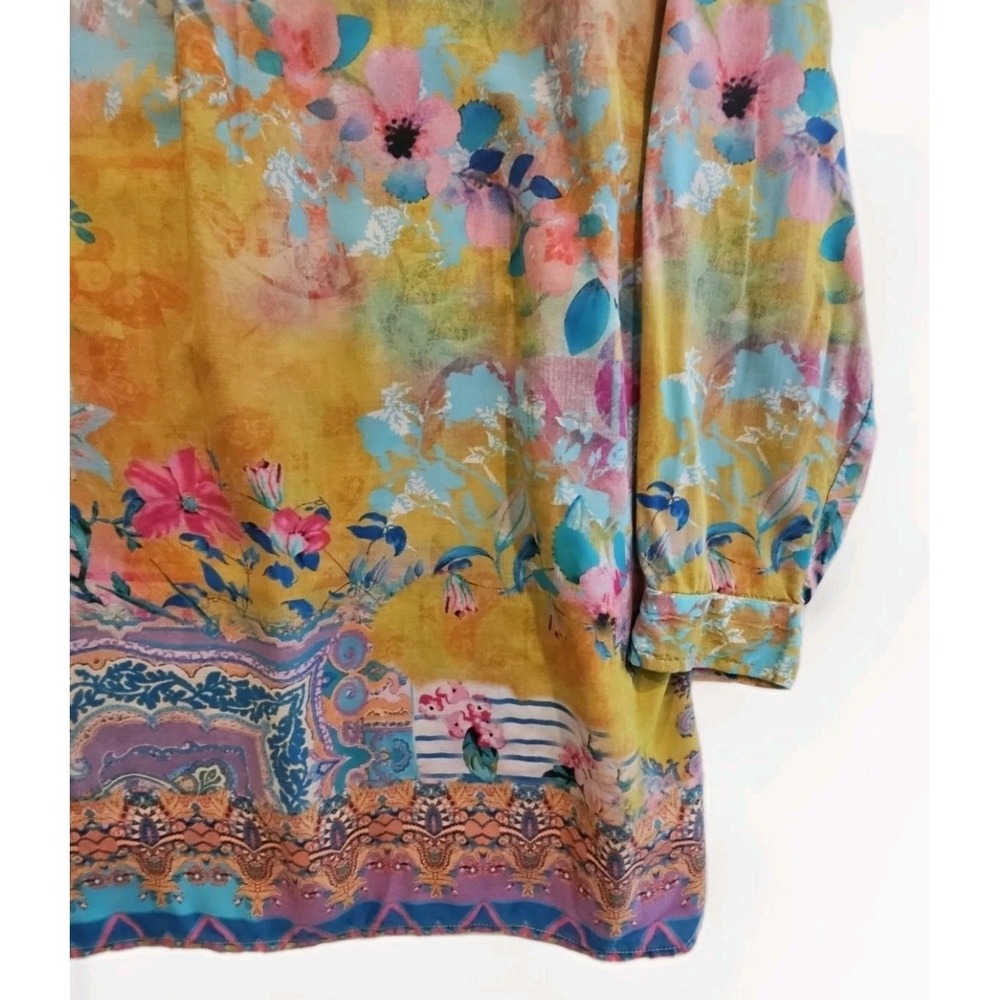 Soft Surroundings Colorful Boho Modal Tunic Lagen Abstract Floral Print #682 - Picture 10 of 12